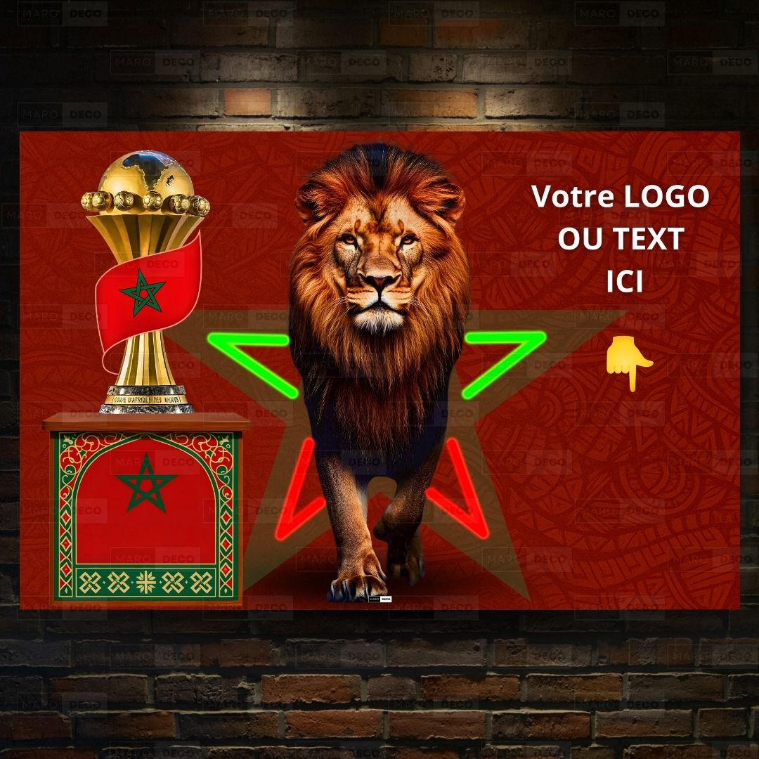 Tableau LED Foot – Lion Impérial Étoile du Maroc