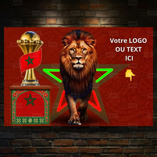 Tableau LED Foot – Lion Impérial Étoile du Maroc