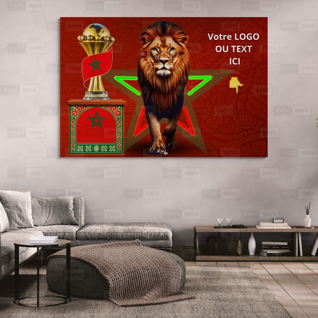 Tableau LED Foot – Lion Impérial Étoile du Maroc