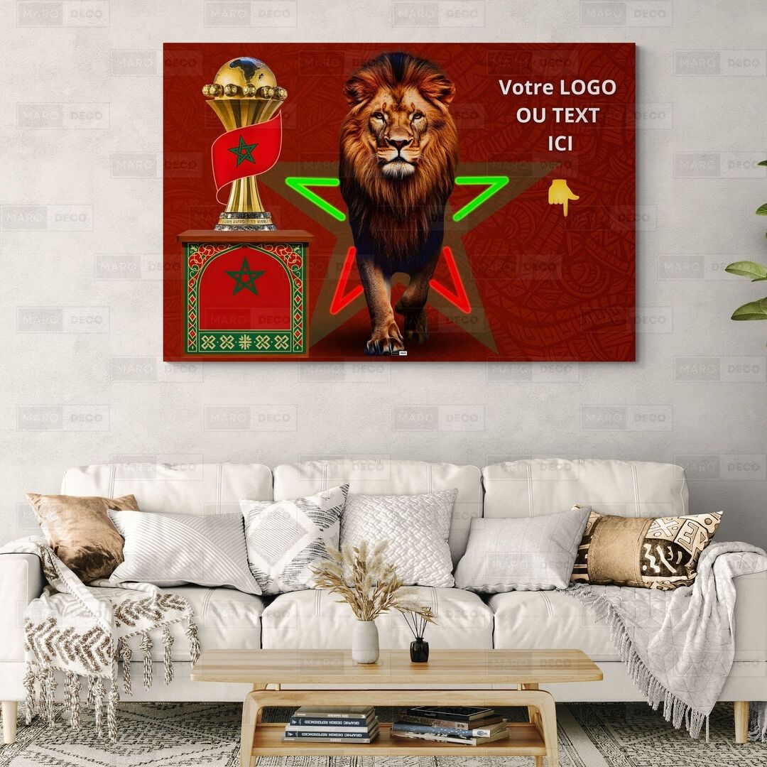 Tableau LED Foot – Lion Impérial Étoile du Maroc