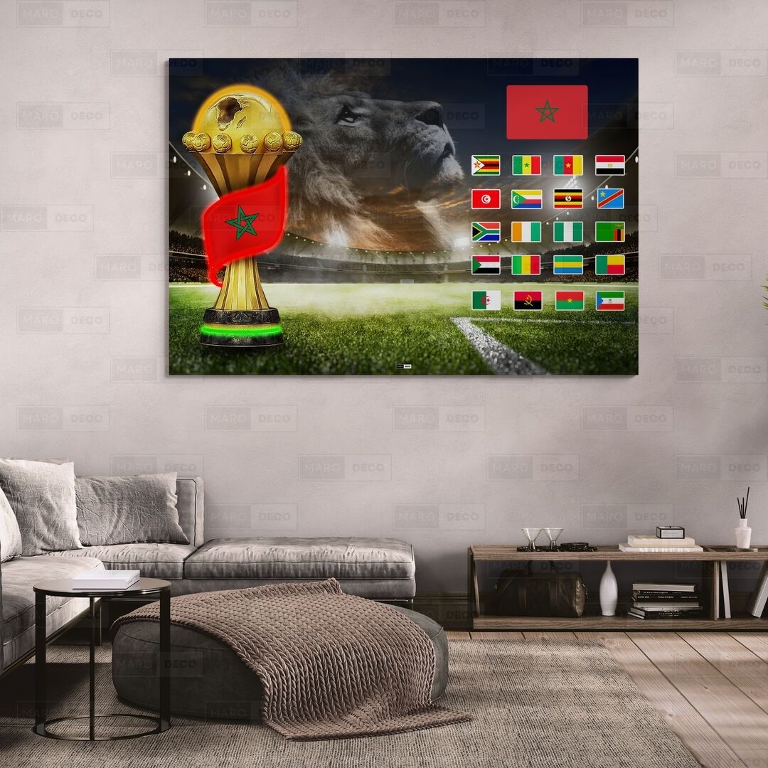 Tableau LED Foot – Maroc Lion Éclipse de Stade