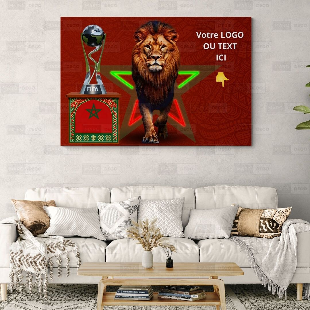 Tableau LED Foot – Lion Impérial Trophée FIFA